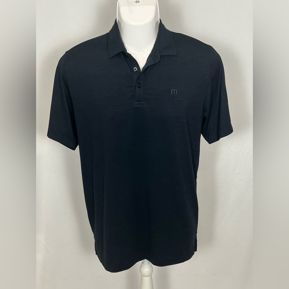 Travis Mathew Black Short-Sleeve Polo with Subtle Logo